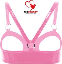 Beha Open Borsten - Latex Wetlook - Roze - Tepels — thumbnail 5