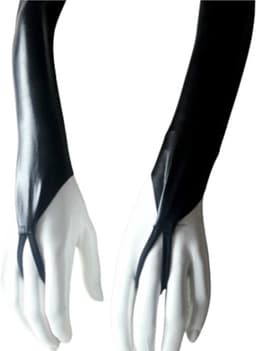 Sexy Handschoenen L/XL Zwart lange lak handschoen Glans Shiny Lakleer valentijn Gogo dancing dans accessoiren lange vingerloze gloves — thumbnail 4