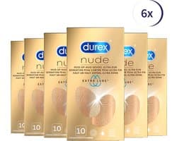 Durex Condooms Nude Extra Lube 10st - 6 Stuks - Voordeelverpakking