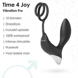 Time 4 Joy® Prostaat Vibrator mannen - Prostaat Stimulator - Sex toys voor mannen - Buttplug & Cockring - Met Afstandsbediening - Zwart - Inclusief spannend E-book - 100ML Glijmiddel op Waterbasis & 150ML Toycleaner — thumbnail 3