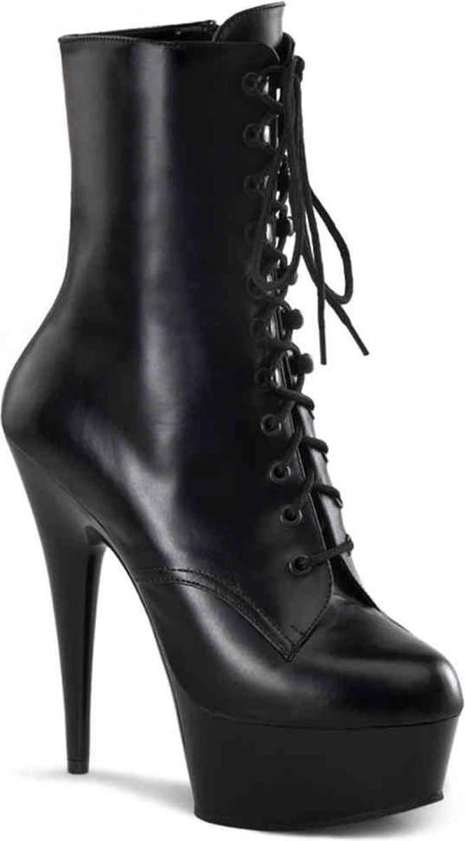 Pleaser - DELIGHT-1020 Plateau Laarzen - US 10 - 40 Shoes - Zwart — afbeelding 1