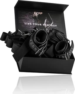 EasyToys - Under Mattress Restraint Set - Duurzaam - Kunstleer - Bondage Set - BDSM Set - Bondage - Sex Toys voor Vrouwen en Mannen - Zwart — thumbnail 8