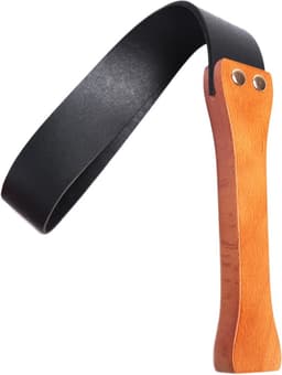 Nooitmeersaai - PU leren paddle met houten handvat - lengte 50 cm — thumbnail 2