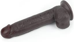 Lovetoy - Dildo Met Sliding Skin Technologie - 24 x 4.5 cm - Bruin — thumbnail 3