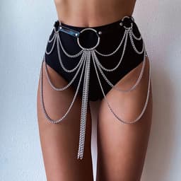Full Body Harness Leather Belt With Chains | Verstelbaar Harnas met ketting | Sexy Waist Goth Accessories — thumbnail 15