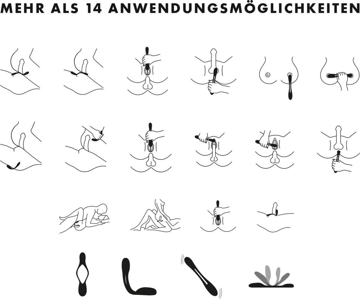 Satisfyer, multifunctionele vibrator, 'Elastic Game', meer dan 16 gebruiksmogelijkheden, waterdicht, oplaadbaar, huidvriendelijke siliconen — afbeelding 1