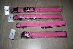 Nylon halsband met led - roze - S (28-38cm) — thumbnail 1