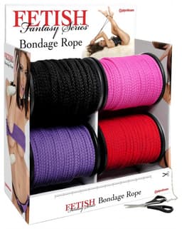 Pipedream Fetish Fantasy Bondage Touw - Zwart - 60 meter — thumbnail 5