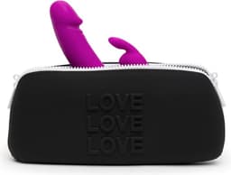 Nooitmeersaai - Opbergtas love love love siliconen met rits - black — thumbnail 1