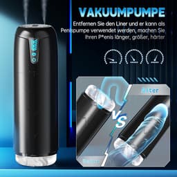 DOWO® - Masturbator voor Man - 7 Zuig & 7 Vibratiestanden - - Ultra Realistisch - Masturbator - Sex Toys voor Mannen - Masturbators - Blowjob Masturbator - Pocket Pussy - Elektrisch - Oplaadbaar – Zwart — thumbnail 5