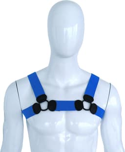Kiotos - Elastisch Borstharnas - Tuigje - Riemenbody - Blauw - Maat L/XL — thumbnail 2
