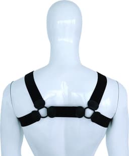 Kiotos - Elastisch Borstharnas - Tuigje - Riemenbody - Zwart - Maat L/XL — thumbnail 2