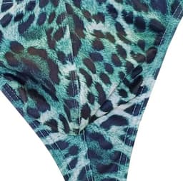 LekkerStout Heren Luipaard String - Turquoise - Sexy Herenondergoed | XL | ( LS248 ) — thumbnail 2