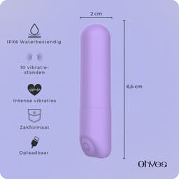 OHYES - Bullet vibrator - Vibrators voor Vrouwen - Clitoris Stimulator - Sex Toys voor vrouwen - 10 standen Mini Vibrator - Lavendel — thumbnail 3