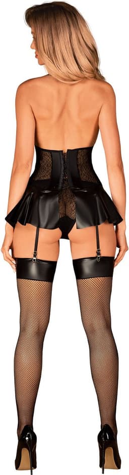 Sexy Zwarte Kousen L/XL wetlook rand — thumbnail 3