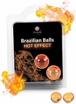 Secret Play Hot Effect Brazilian Balls - Massageolie - 2 Balletjes - Smelten tot Massage Olie - Verwarmend Effect — thumbnail 1