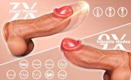 IntiMate® Colossus Monster XXL Stotende Dildo met Zuignap - Met Afstandsbediening - Stoot & Vibratie Functies - Monster Dildo voor Vrouwen - Realistische Textuur Monster Dildo - Discrete Verpakking — thumbnail 15