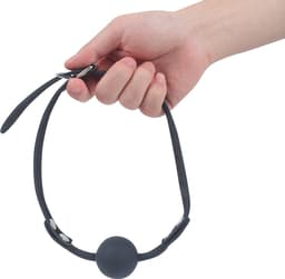 Banoch - Ball gag siliconen met verstelbare band - Zwart - Bal ∅ 4 cm — thumbnail 3