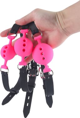 Banoch - ballgag siliconen medium - roze Ø 4,5 cm — thumbnail 12