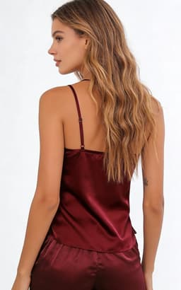 Nachtkleding set van 2 - Sexy en erotisch - Short en topje - Satijn - Kant - Pyjama - Lingerie — thumbnail 3
