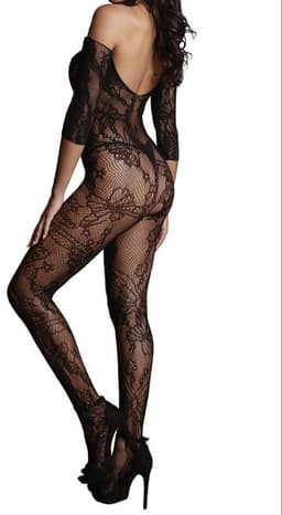 Bodysuit - Doorschijnend - Mesh - Sexy lingerie - Open kruis - Kant - Erotiek - Dames - Lace - Transparante lingerie - Mesh bodysuit - Zwart - One piece - Verleidelijke outfit - Jonyx — thumbnail 1