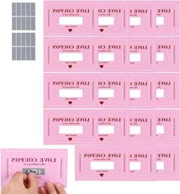 Kraskaarten Valentijn - Romantische Coupons Liefdeskaarten - Relatie Verrijken - 20 Interactie Ideeën - 15 x 12 cm - Roze — thumbnail 1