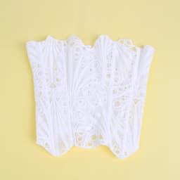 Zeloria Strapless Korset Top – Elegante Dames Corset Met Kant – Fashion Bustier – Wit – S — thumbnail 4