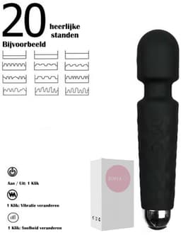 SINYX - Vibrator - Clitoris Stimulator - Vibrators voor Vrouwen - 28 Standen - Massager - Sex Toys voor Vrouwen - Wandvibrator - Magic Wand - Zwart — thumbnail 2