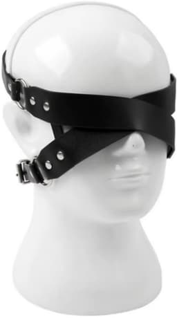 Masker Met Riempjes - Zwart - PU Leder - Spannend Oogmasker - Unisex - Sex Speeltjes Toys - Roleplay / Rollenspel - Erotiek - BDSM Bondage Masker — thumbnail 3