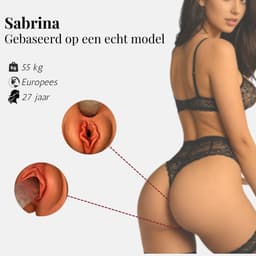 Pillow Pleasure Sabrina® - Masturbator - Pocket Pussy - Sex toys voor mannen - 2 in 1- Realistisch - Kunstvagina & Anus - Compleet sex pakket -Seks toy Inclusief Glijmiddel, Cockringen, Spoeler, Opbergzakje en Droogstok - Sexpop — thumbnail 2