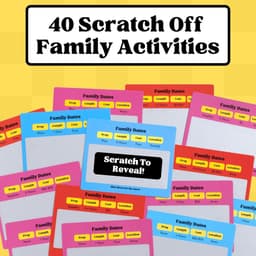 Familiedata Krasloten - Date Night Ideeën - Familieplezier Stimuleren - 40 Unieke Activiteiten - 4 Inch Doos - Geel — thumbnail 5