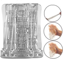 Cup Masturbator - Paars/Transparant — thumbnail 4