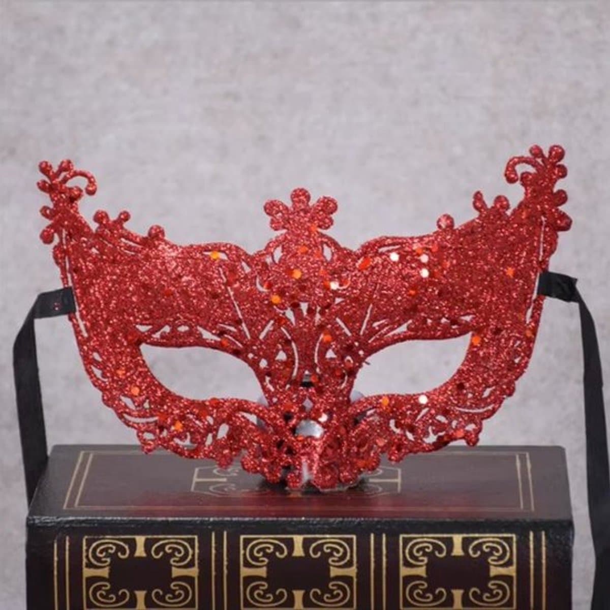 Finnacle - 2 stuks Venetiaans Masker - Oogmasker voor Sensuele Verkleedpartij - Rood - One Size — afbeelding 1