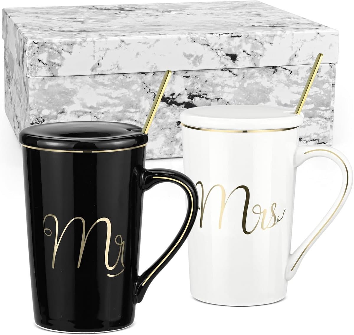 Set Koffiekopjes voor Koppels Mr & Mrs Geschenkdoos — afbeelding 1