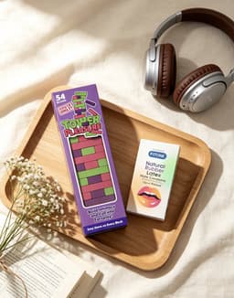erotische spelletjes voor koppels –erotische bordspelen voor koppels – tower of pleasure 54 blokken + FiTONE condooms met ribbels 12 stuks–FiTONE Date Night Set — thumbnail 10