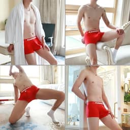 Huakunda Pack of 3 Men's Boxer Shorts Soft Boxer Briefs Open Hole Separate Pocket Breathable Elephant Underwear Cotton Underpants — thumbnail 3