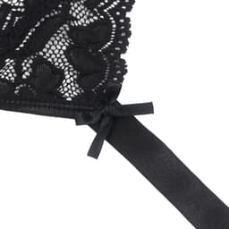 Zeloria Kanten Jarretelset met Slip – Sexy Lingerie met Jarretels en Metalen Clips – Zwart – XL/XXL — thumbnail 5