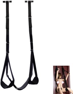 Velmio Sex Schommel - Love Swing - Deur Sexschommel - Bondage set - 136kg max - Sexspeeltjes Voor koppels - Zwart - Verstelbaar — thumbnail 1