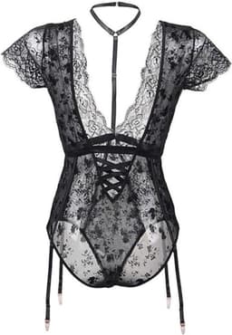 Sexy Lingerie Body – Sexy Lingerie Dames – Classy zwart & Kant – Erotische Lingerie – Bodysuit – Strapless Lingerie – Jarretelset – Lingerieset – Kinky – Erotische Body – Shapewear Corset – Strappy Harnas Details – Lingerie Top –XS/S, M, L, XL en XXL — thumbnail 5