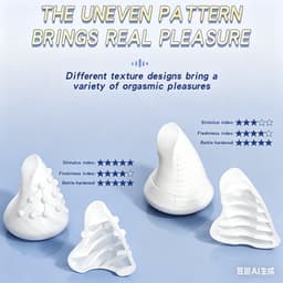 DOWO® - Hand Tool Masturbator (2 st.) - Pocket Pussy - Masturbator voor Man - Stroker - Masturbator - Sex Toys voor Mannen - Siliconen – 2 Stuks met Verschillende Structuren — thumbnail 7