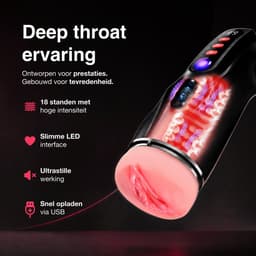 Jespro automatische Blowjob Simulator - Met 3 opzetstukken - 18 standen - Masturbator voor man - Voor mannen elektrisch - Sex toys - Penis vibrator - Vagina - Pocket pussy — thumbnail 6