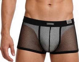 Transparante boxershort - Erotische heren ondergoed - Zwart - Visnet — thumbnail 3