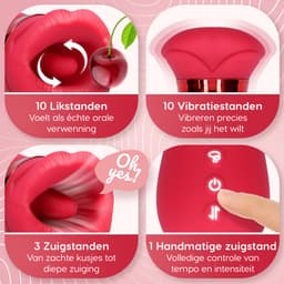Sensual Desire® LIPS – Likkende Tong Vibrator – Vibrators & Sex Toys voor Vrouwen – 14 Standen met Zuigfunctie – Clitoris Stimulator Realistisch – Stil & Waterdicht — thumbnail 11