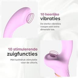 Sinsaa Tarzan Vibrator – Vibrerende Rabbit Vibrator - G-Spot & Luchtdruk Clitoris Stimulator - Vibrators voor vrouwen - 10 Vibratiesnelheden & 10 Zuigfunctie snelheden - Inclusief glijmiddel – Bella – Roze — thumbnail 6