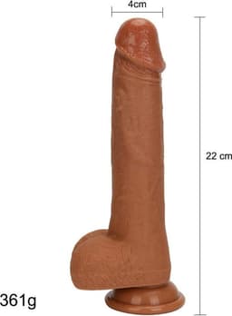 levensechte dubbel gelaagde dildo - realistisch- met zuignap - 22 cm — thumbnail 1