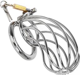 Quick Relief - Chastity Cage No-Relief™ - Kuisheidskooi - Metaal - Kuisheidskooi voor Mannen - Staal - Chastity cage - Deluxe Sissy - Cock Cage - Zilver — thumbnail 2