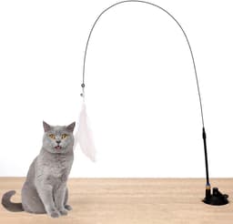 2 stuks kattenhengel, stabiel met zuignappen, interactief kattenspeelgoed, kattenhengel, speelgoed met zuignap, natuurlijk interactief kattenspeelgoed voor katten — thumbnail 2