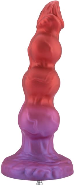 Hismith Omega Fantasy Dildo 22 cm – Siliconen Dildo met Zuignap en KlicLok – Paars/Rood — thumbnail 4