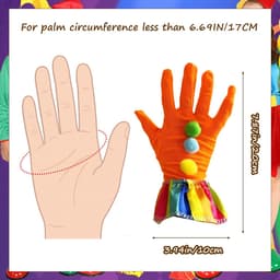 Handschoenen, kleurrijk, clown cosplay handschoenen, clown kostuum accessoire voor carnaval, Halloween, party, cosplay, circus, mannen en vrouwen — thumbnail 2