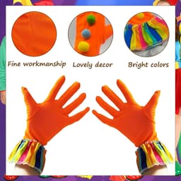 Handschoenen, kleurrijk, clown cosplay handschoenen, clown kostuum accessoire voor carnaval, Halloween, party, cosplay, circus, mannen en vrouwen — thumbnail 3